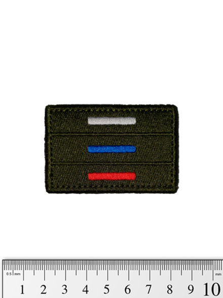 Шеврон Флаг России. Тактический вышивка 4х6 см Олива