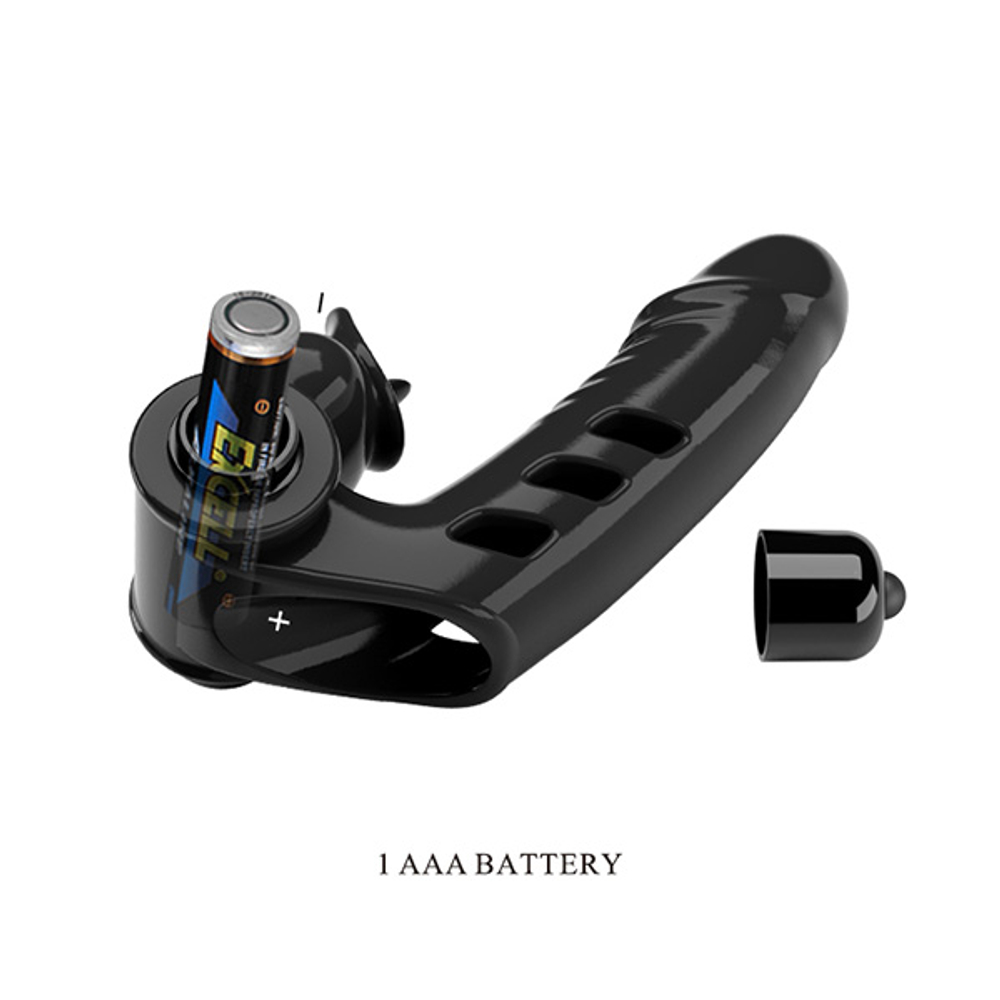 Черная вибронасадка 11см на палец Pretty Love Corbin Finger Vibrator Black BI-014859