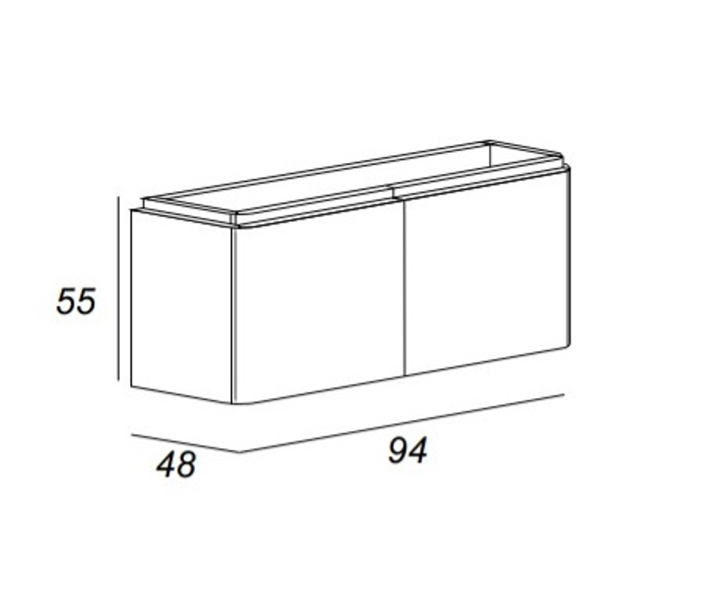 Мебель для ванной комнаты CEZARES STYLUS 95 см Nero grafite 55227 + 55264
