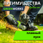 УШМ GREENWORKS GD24AGK2 в компл. с АКБ 2Ач. и ЗУ (3200207UA)