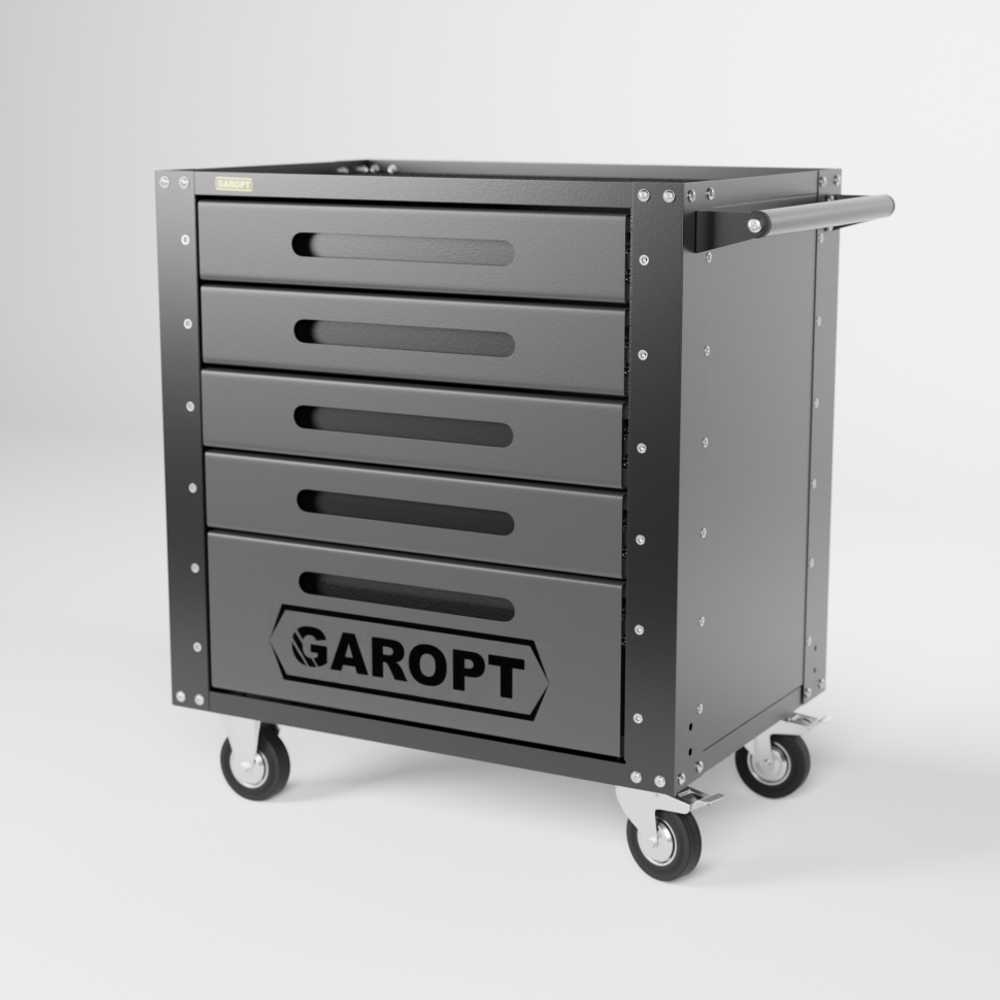 Gt5.grey Тележка инструментальная Garopt 5 ящиков СЕРАЯ, Серия "Low-cost"