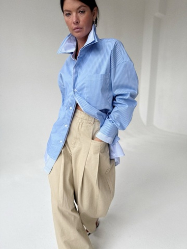 Рубашка двойная в полоску MOSS