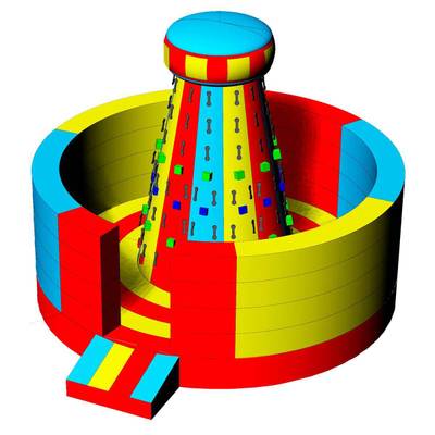 Надувной скалодром "Богатырь", 5*5*4 м.