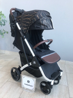 Коляска прогулочная Babalo 2024 Золотая полоска текстиль на белой раме