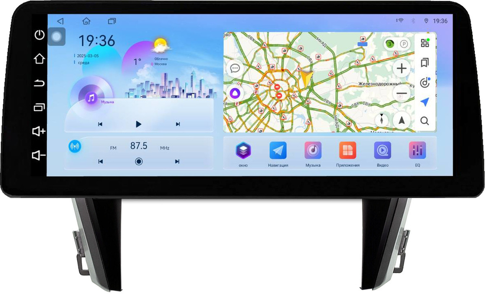 Магнитола для Toyota Camry 55 2014-2018 (рамка серебристо-черная 10) - FarCar монитор 12.3" 2K QLED на Android 14, TS10, CarPlay, 4G SIM-слот