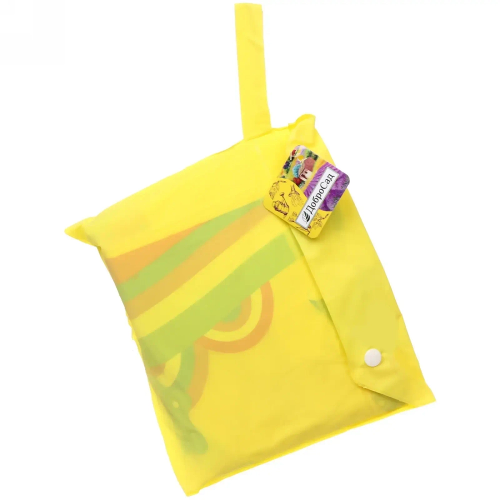 Дождевик-плащ детский «Веселые приключения-Слоник» с капюшоном,регулир.манжет, цвет желтый, размер L(78*52см) ДоброСад