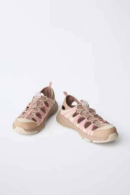 ZARA КРОССОВКИ С ВЫРЕЗАМИ, РОЗОВЫЙ