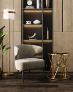 Журнальный стол 50*50 ВИВА золото стекло черное