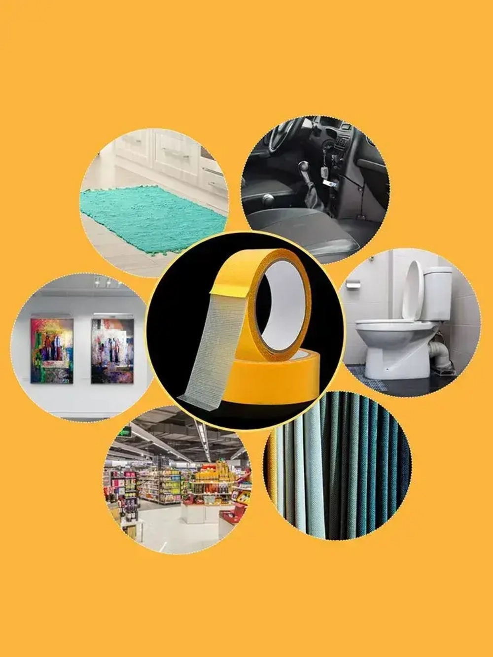 Многоразовая клейкая лента 20 мм 10 м, 1 шт