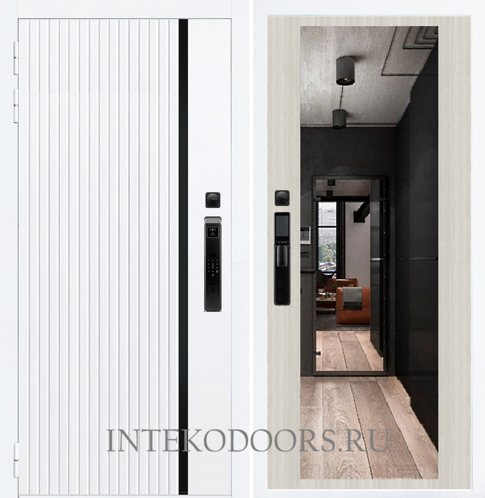 Агат Вертикаль Белая F55 с зеркалом