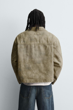 ZARA КУРТКА СВОБОДНОГО КРОЯ С АБСТРАКТНЫМ ПРИНТОМ, РАЗНОЦВЕТНЫЙ