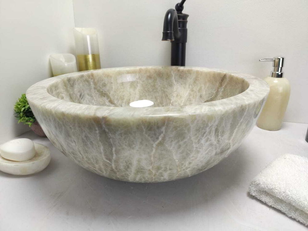 Раковина из оникса Bowl Grey Medium BO-60006 45*45*17
