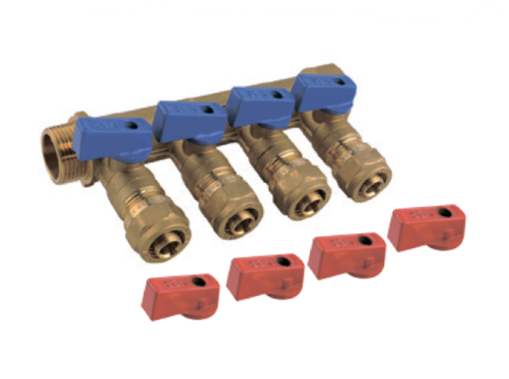 Коллектор с шар. краном 1" г/ш х 20ц-4 вых. ViEiR (15/1шт)