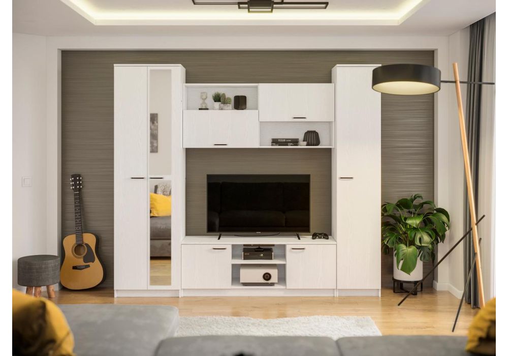 Готовая гостиная Бертелена белое дерево / белое дерево