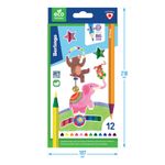 Карандаши цветные пластиковые Berlingo "Цирк", 12цв., заточен., картон, европодвес