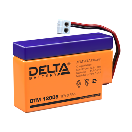 Аккумуляторная батарея Delta DTM 12008 (12V / 0.8Ah)