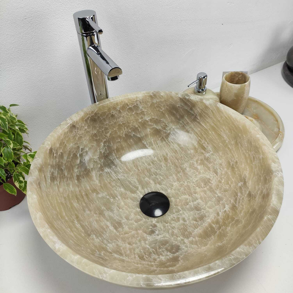 Раковина из оникса Bowl Grey Medium TinLip BO-61089 45*45*17