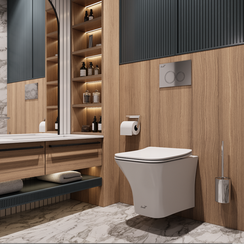 Унитаз подвесной Ceruttispa ВЕТТОРЕ (VETTORE) Aria MW CT9242 безободковый (480х340х350) белый матовый, ТЕРМООБЖИГ (не плёнка)