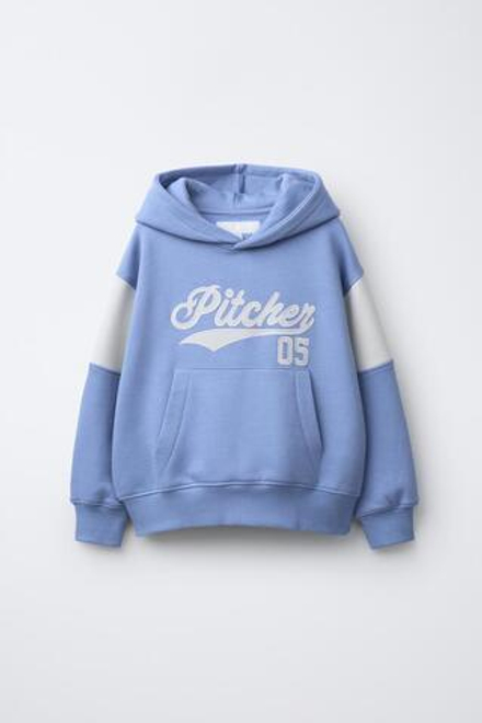 ZARA ХУДИ ДЛЯ С ВЫШИВКОЙ, ГОЛУБОЙ