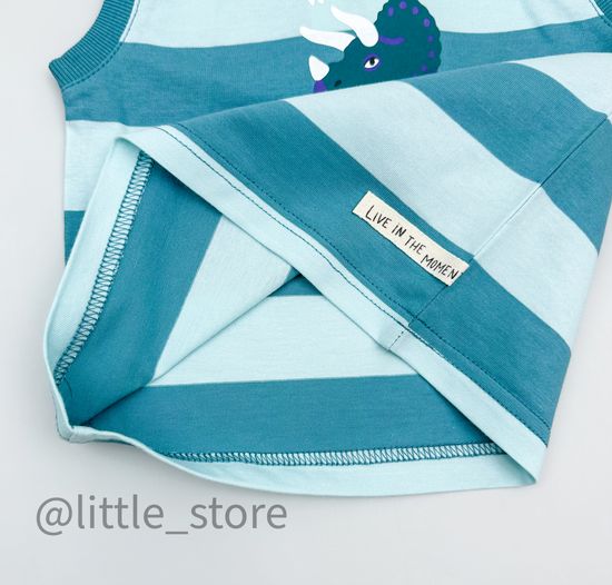 Майка хлопковая "Мир динозавров" полоска