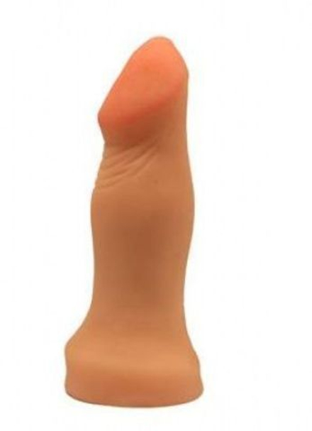Анальный фаллоимитатор телесного цвета с ярко выраженной головкой - 14 см.