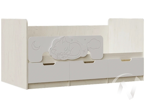 Кровать 1;6*0;8м Детская Юниор-4 (дуб крафт белый/шарли белый)