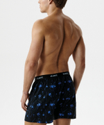 Мужские трусы боксеры Atlantic, набор из 2 шт., хлопок, черный + голубой, 2MBX-093