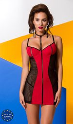 Сорочка и стринги Coline Avanua черно-красная S/M