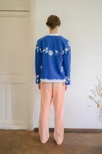 Рубашка Soeurs украшенная с аппликациями синяя