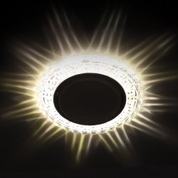 Светильник встраиваемый cо светодиодной подсветкой ЭРА DK LD38 SL под лампу GX53 зеркальный | Встраиваемые LED светильники