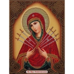 Алмазная мозаика в рулоне 30*40см полная выкладка «DIAMOND», Богородица Семистрельная
