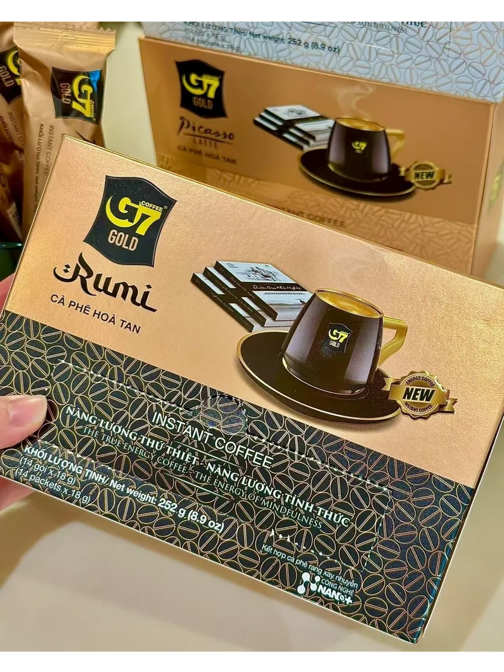 Вьетнамский растворимый кофе Премиум G7 Gold Rumi (14 стиков) 252 г