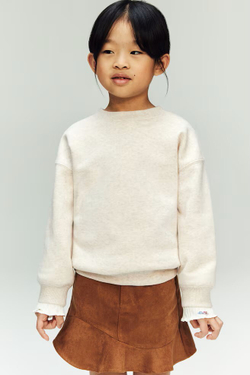 H&M Толстовка с круглым вырезом, светло-бежевый