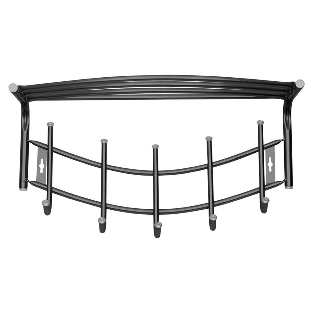 Вешалка настенная 5 крюч, с полкой, для одежды, 30х52.5х23.5 см, мет-л, Nika, ВНП4