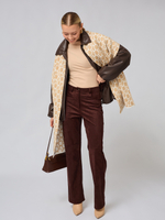 Брюки прямые замшевые