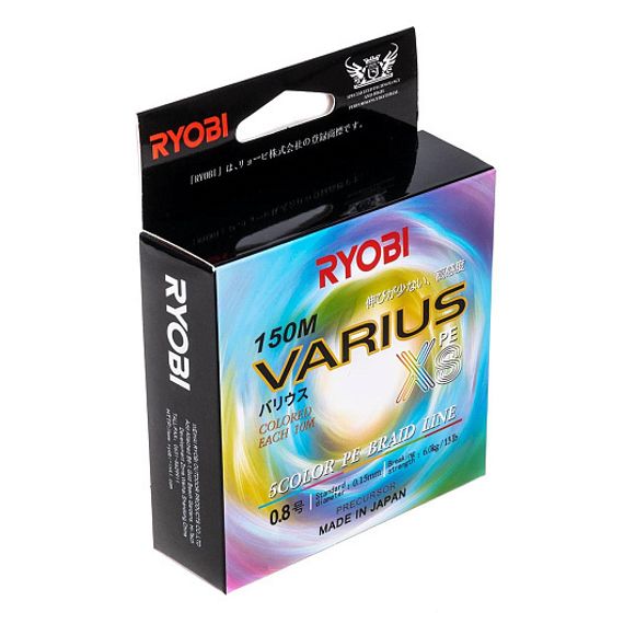 Шнур VARIUS PE8X-150MI 0.8# Multi Colour 0,148мм Ryobi
