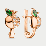 Серьги детские с фианитами из розового золота 585 пробы (арт. 73253)