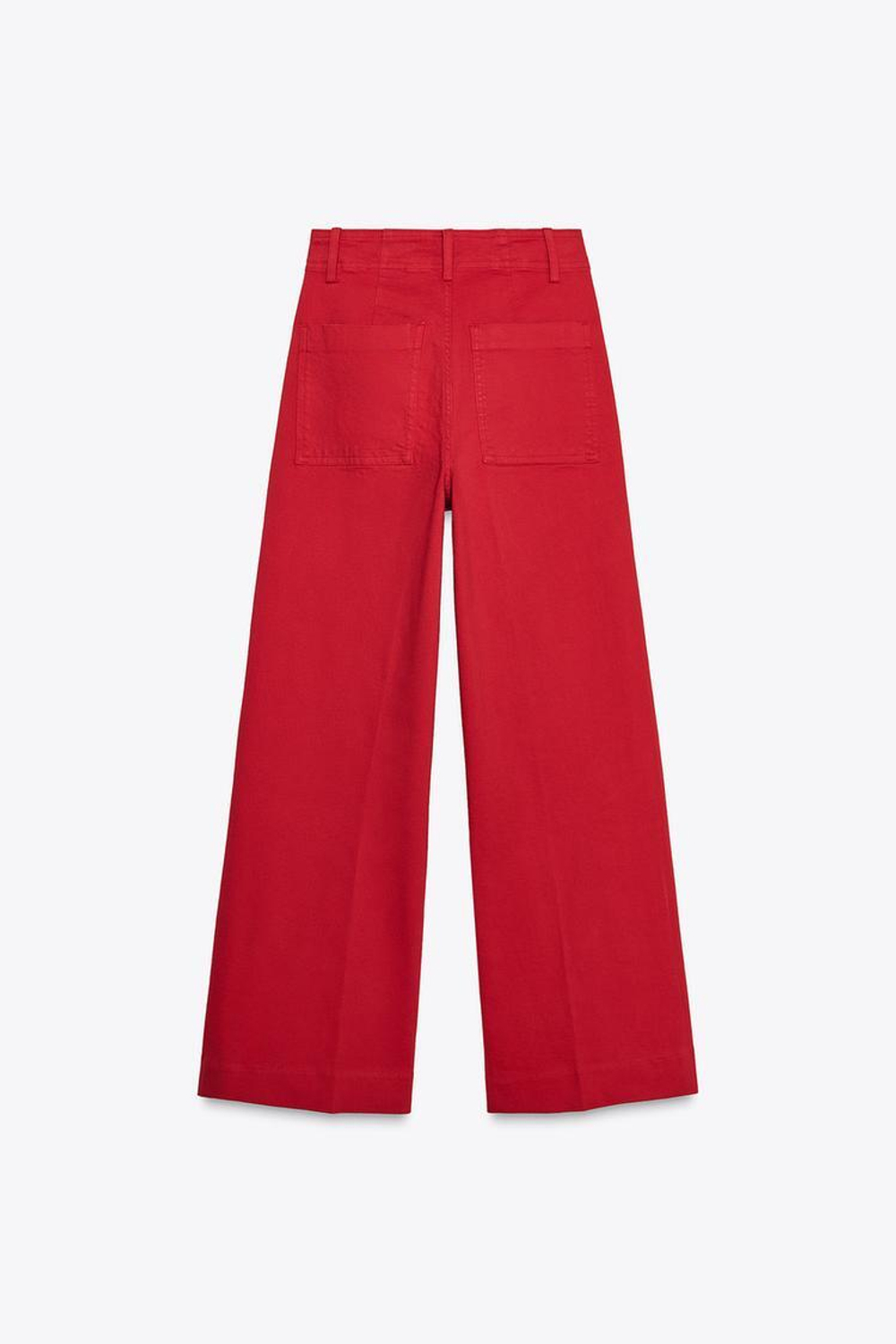 ZARA ДЖИНСЫ WIDE LEG С ВЫСОКОЙ ПОСАДКОЙ — ZW COLLECTION, КРАСНЫЙ