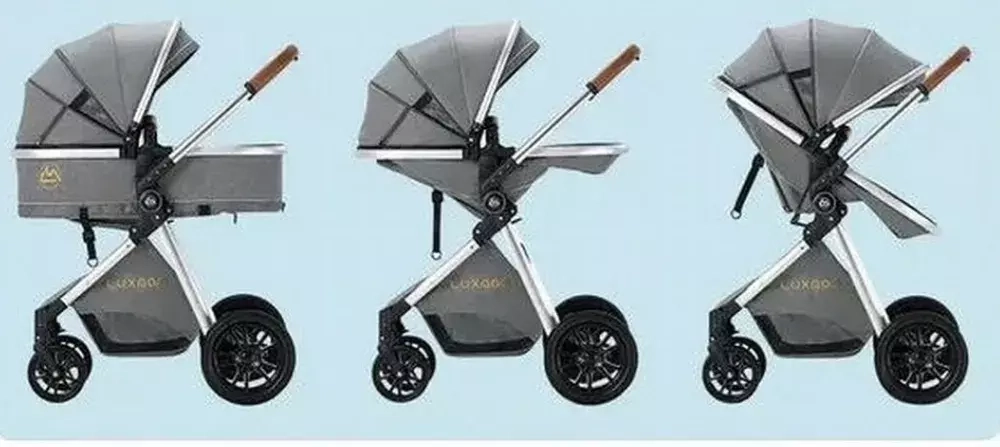 Коляска-трансформер 2в1 V9 Серый текстиль