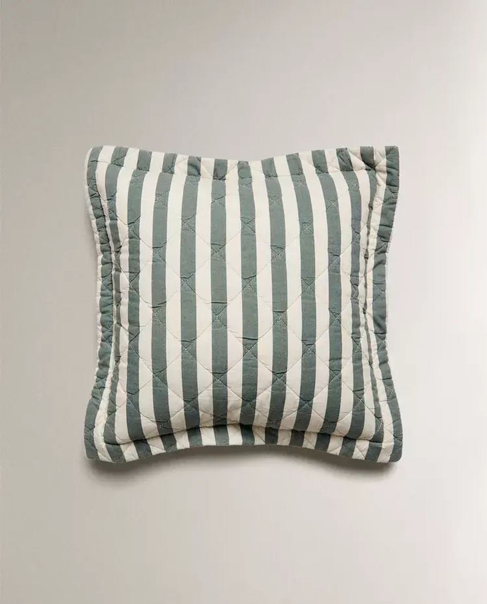 ZARA HOME ДЕТСКАЯ НАВОЛОЧКА В ПОЛОСКУ, ЗЕЛЕНЫЙ