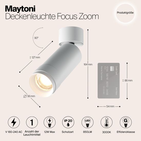 Потолочный светильник Technical C055CL-L12W3K-Z-W