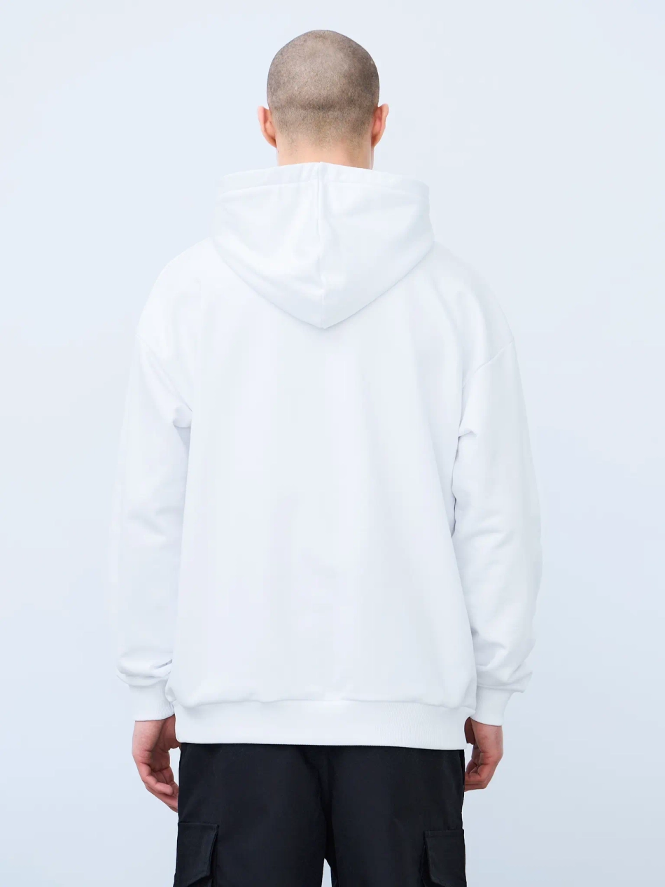 Худи оверсайз без начеса (белый)
