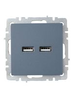 BRITE Розетка USB A+A 5В 3,1А РЮ10-1-БрМ маренго IEK