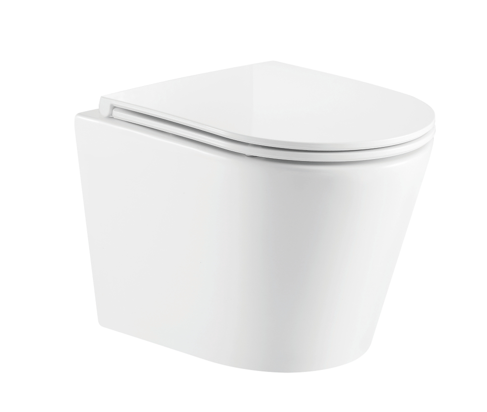 Унитаз подвесной ROVENO PC-051 ТОРНАДО безободковый, дюропласт, микролифт PC-051-T