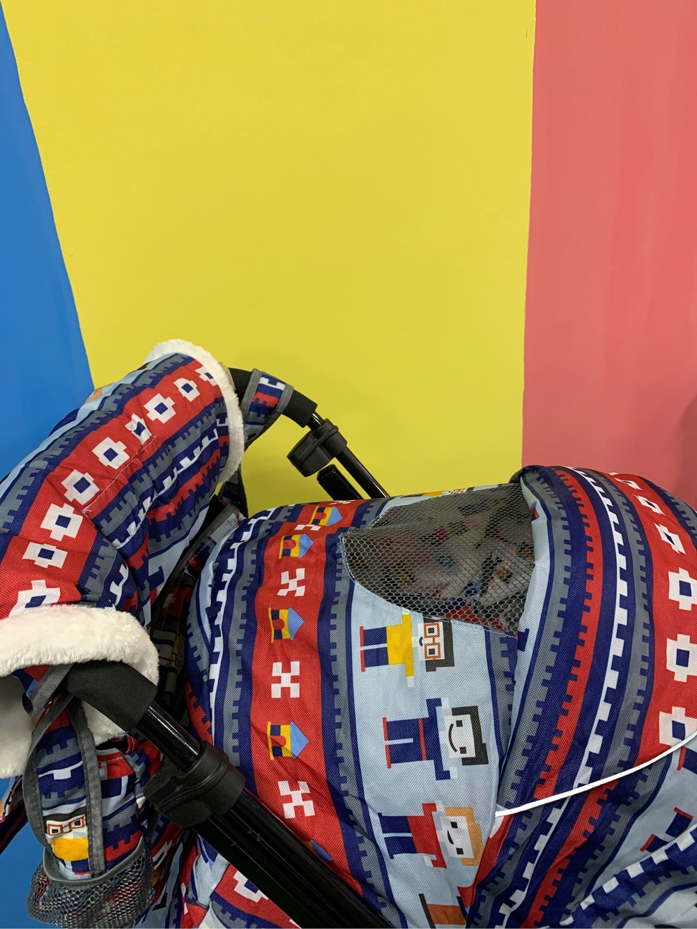 Коляска комбинированная (санки - коляска) «Ника Детям 7-5» принт: в стиле лего (арт. НД7-5/4)