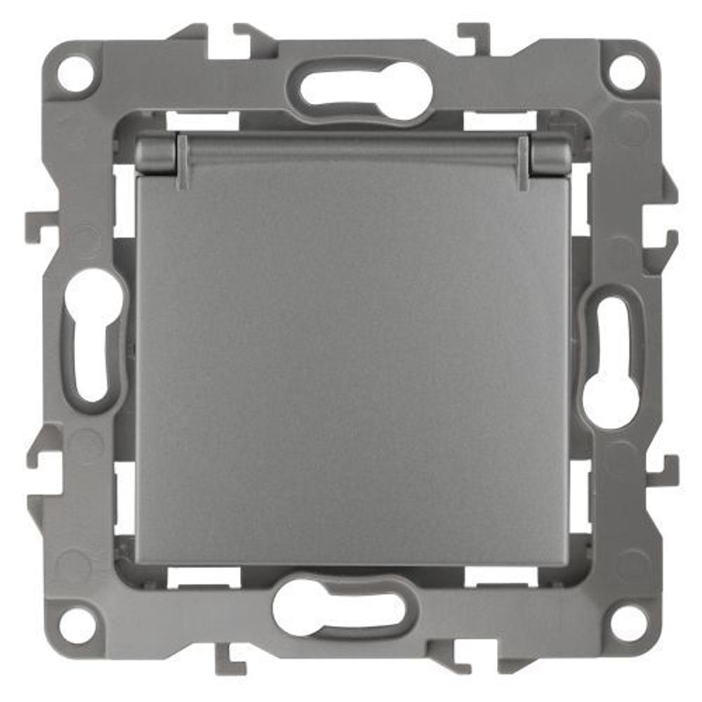 Розетка 1-м СП Эра12 12-2103-12 16А IP20 16AX 250В 2P+E Schuko защ. шторки с крышкой механизм графит Эра Б0019327 Розетка 1-м СП Эра12 12-2103-12 16А IP20 16AX 250В 2P+E Schuko защ. шторки с крышкой механизм графит Эра Б0019327