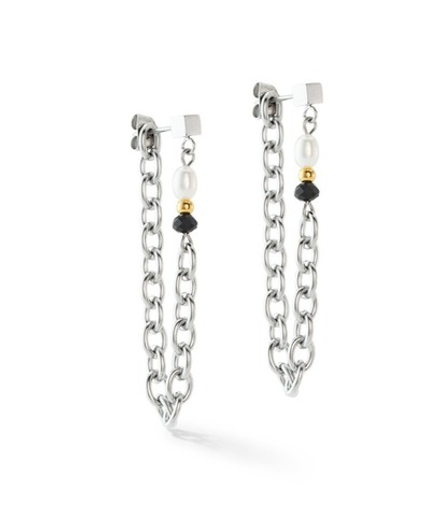 Серьги Coeur de Lion Black-White 1133/21-1314