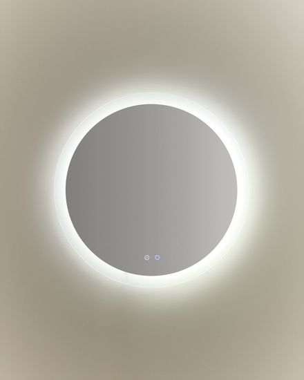 Круглое зеркало для ванной Mervi со LED подсветкой и защитой от запотевания Ø 60 см