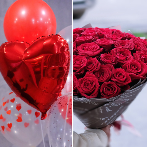 Купить Комбо-набор с красными розами "Любовь" #1