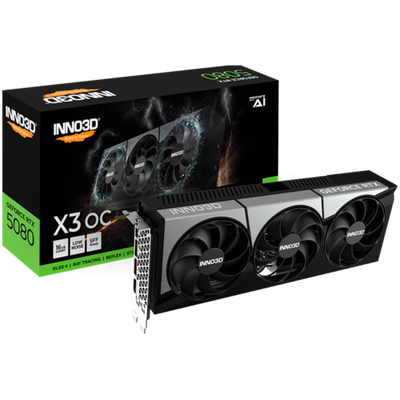 INNO3D NVIDIA GEFORCE RTX 5080 X3 OC 16GB GDDR7 256bit, 2460 MHz / 30Gbps, 3x DP, 1x HDMI, 3 fan, 2,5 slot